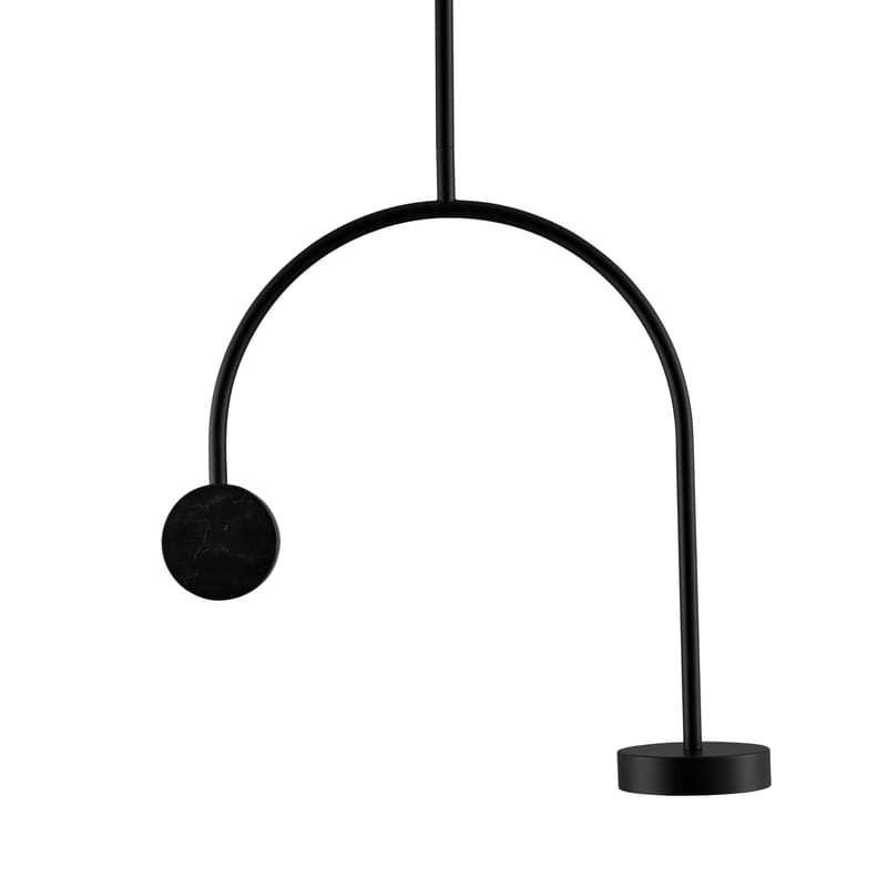 Luminaire - Suspensions - Suspension Grasil LED métal pierre noir / L 56 x H 97,2 cm - Métal & marbre - AYTM - Noir - Acier, Marbre