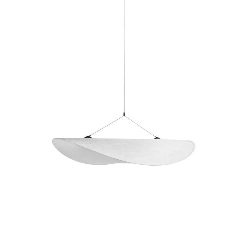 Luminaire - Suspensions - Suspension Tense LED Small papier blanc / Ø 70 cm - Tyvek - NEW WORKS - Ø 70 cm - Carbone, Tyvek