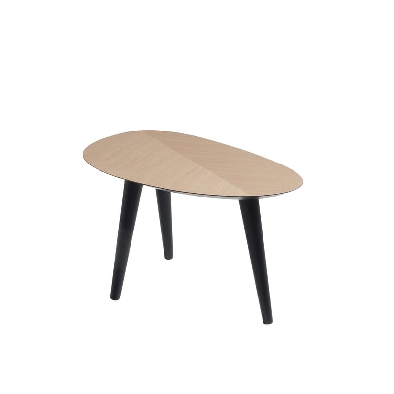 Mobilier - Tables basses - Table basse Tweed Mini Small bois naturel / 85 x 48 cm - Zanotta - Chêne - Acier verni, Bois plaqué rouvre