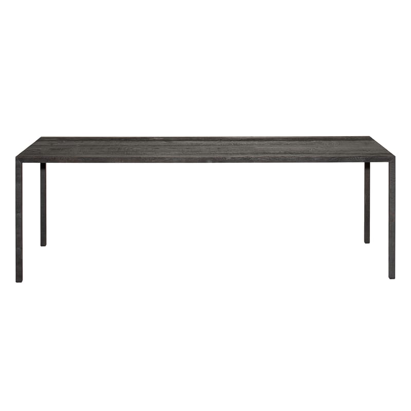Mobilier - Tables - Table rectangulaire Tense Material bois noir / 90 x 200 cm - Chêne bruni - MDF Italia - Chêne bruni noir - Panneau composite, Placage chêne massif bruni