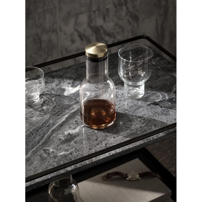 APS Caraffa In Vetro WABE 0,8L - Design Trasparente Con Dettagli In Silicone E Legno, 28 Cm Di Altezza