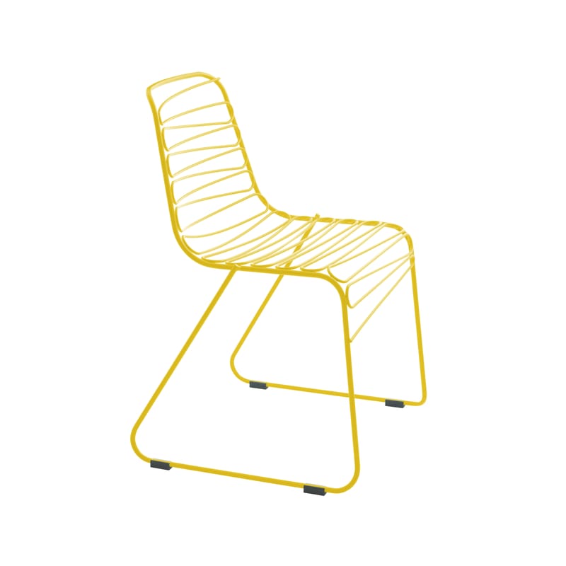Mobilier - Chaises, fauteuils de salle à manger - Chaise empilable Flux métal jaune - Magis - Jaune - Acier verni