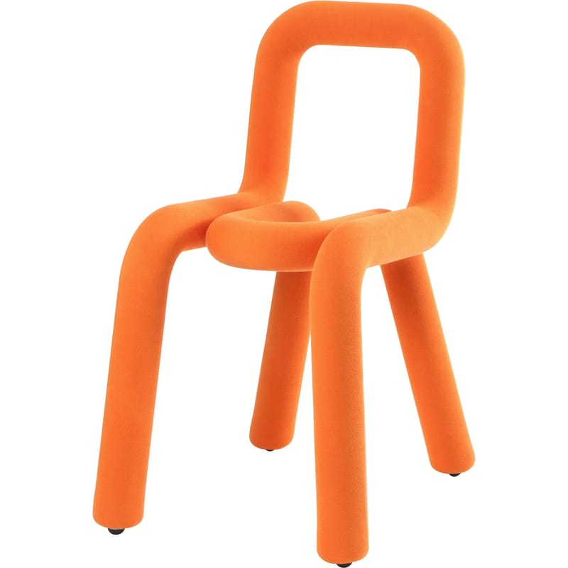Mobilier - Chaises, fauteuils de salle à manger - Chaise rembourrée Bold tissu orange - Moustache - Orange - Acier, Mousse polyuréthane, Tissu