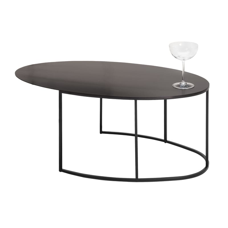 Furniture - Coffee Tables - Slim Irony Ovale Coffee table metal black Oval - H 29 cm - Zeus - 72 x 42 - Black - Steel