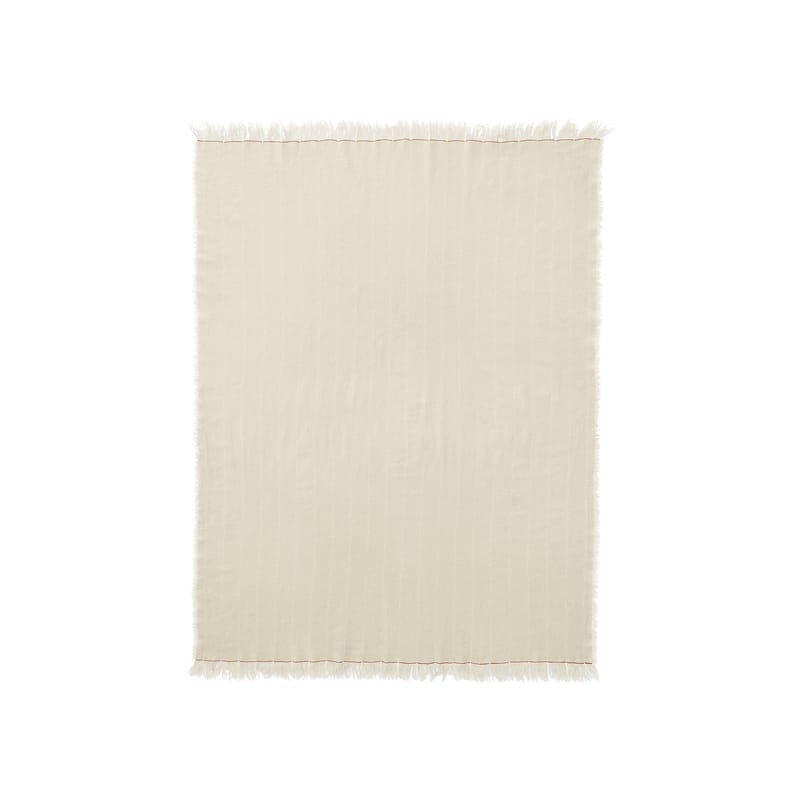 Linge de maison - Linge de lit - Plaid Battus tissu beige / 130 x 185 cm - Audo Copenhagen - Ivoire - Laine, Soie