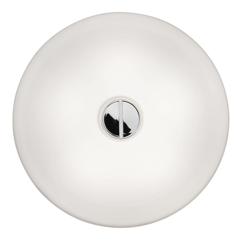 Luminaire - Appliques - Applique d\'extérieur Mini Button OUTDOOR plastique blanc / Plafonnier - Ø 14 cm - Flos - Blanc - Polycarbonate