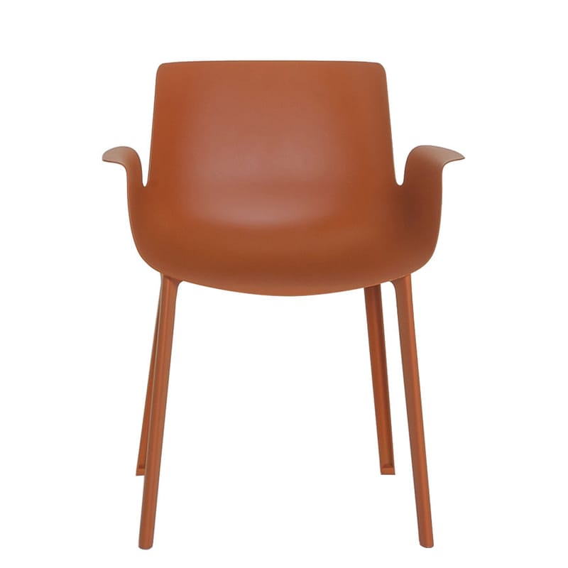 Mobilier - Chaises, fauteuils de salle à manger - Fauteuil Piuma plastique rouge orange - Kartell - Orange rouille - Thermoplastique polymère renforcé