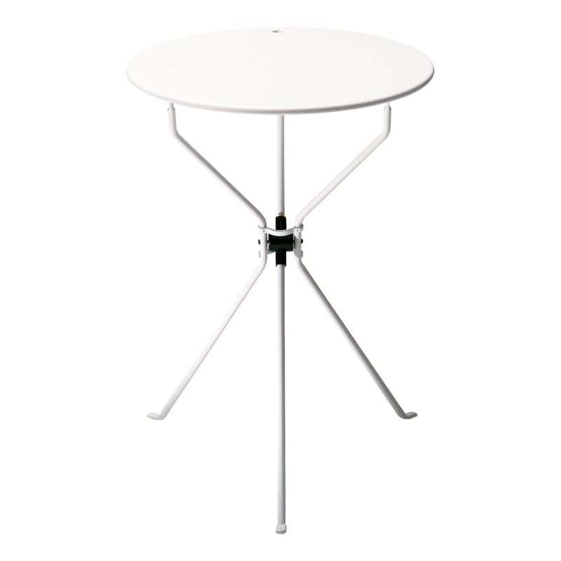 Furniture - Dining Tables - Cumano Foldable table metal white Ø 55 x H 70 cm - Foldable - Zanotta - White - ABS, Varnished steel