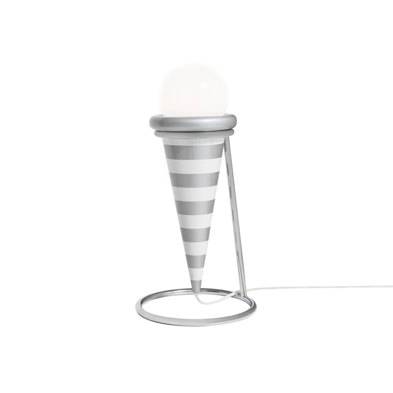 Luminaire - Lampes de table - Lampe de table Gelato - Night Tales métal blanc gris argent / By Masanori Umeda, 1982-2020 - Memphis Milano - Gris et blanc - Aluminium