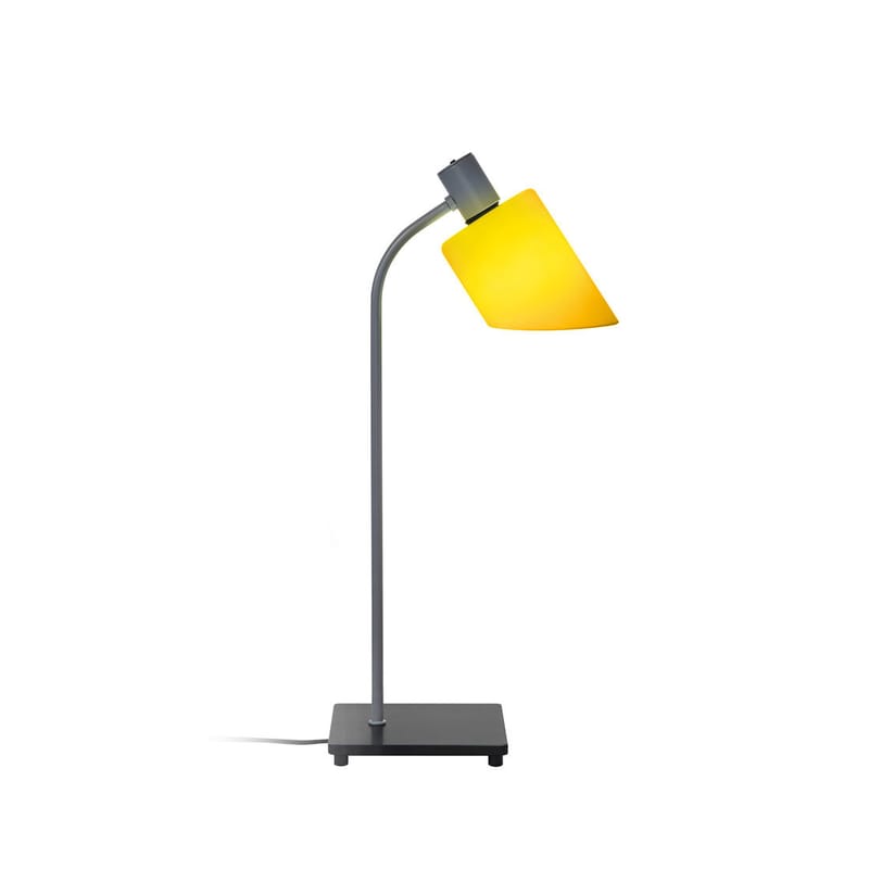 Luminaire - Lampes de table - Lampe de table La Lampe de Bureau verre jaune / Charlotte Perriand, 1965 - H 51 cm - Nemo - Jaune - Acier, Verre