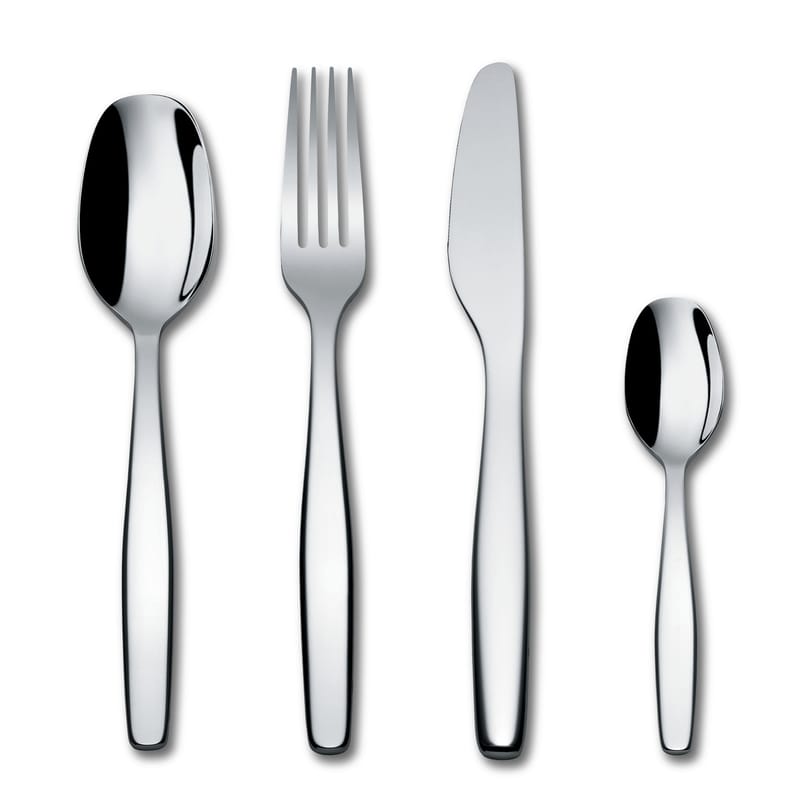 Table et cuisine - Couverts - Ménagère Itsumo métal gris argent / 24 pièces - 6 personnes - Alessi - Acier - Acier inoxydable