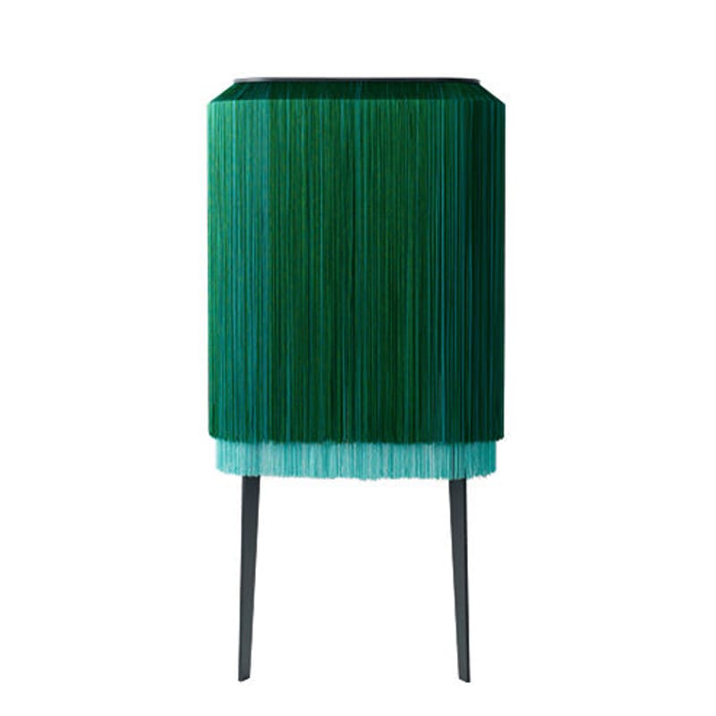 Furniture - Bookcases & Bookshelves - Lady Alpaga Shelf textile green / L 74 x H 164 cm - Wall fastening - Ibride - Malachite - HPL laminate, Viscose