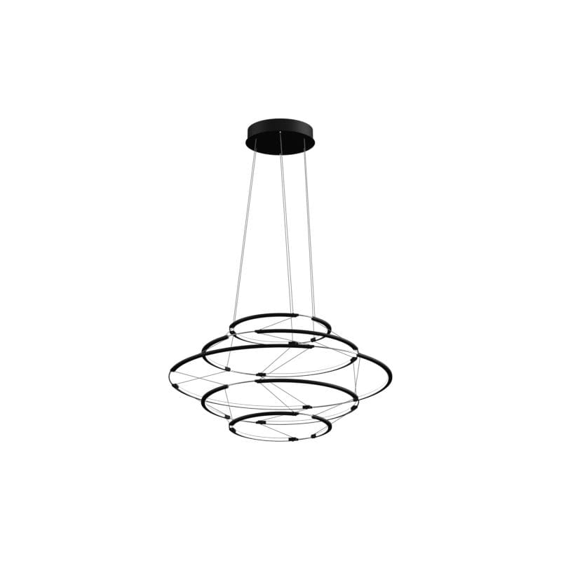 Luminaire - Suspensions - Suspension Drop 5 métal noir / Ø 70 x H 33 cm - Nemo - Ø 70 cm / Noir - Aluminium extrudé, Méthacrylate