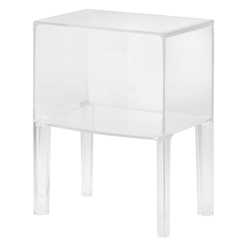 Mobilier - Tables de chevet - Table de chevet Small Ghost Buster plastique transparent / L 40 x H 57 cm - Philippe Starck 2010 - Kartell - Cristal - PMMA