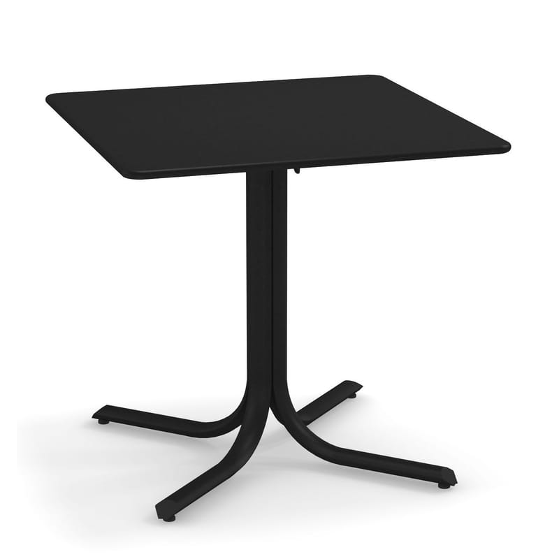 Jardin - Tables de jardin - Table pliante System métal noir / 80 x 80 cm - Emu - Noir - Acier peint galvanisé