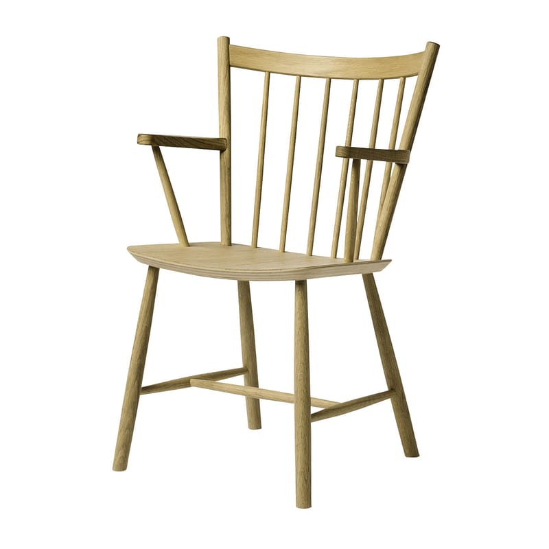 Mobilier - Chaises, fauteuils de salle à manger - Fauteuil J42 bois naturel / Réédition 1950 - Hay - Chêne mat - Chêne verni mat