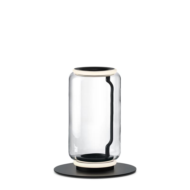 Luminaire - Lampadaires - Lampe à poser Noctambule Cylindre n°1 verre transparent / LED - Ø 25 x H 50 cm - Flos - H 50 cm / Transparent - Acier, Fonte d\'aluminium, Verre soufflé