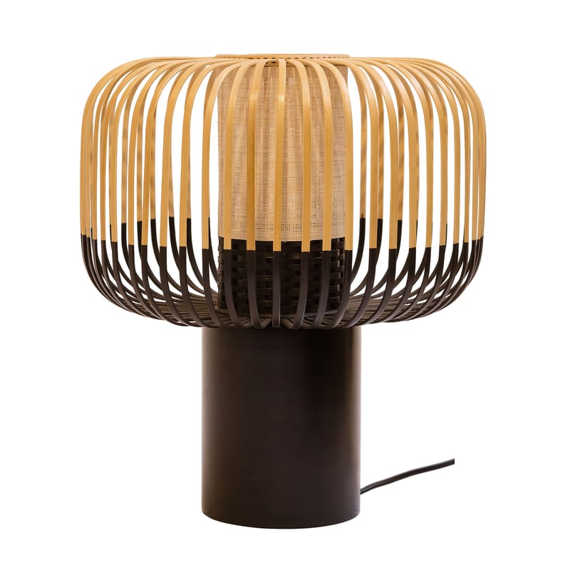 Luminaire - Lampes de table - Lampe de table Bamboo Light noir bois naturel / H 40 x Ø 35 cm - Forestier - H 40 cm - Noir - Bambou naturel