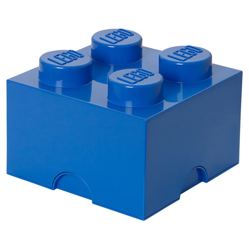 Dekoration - Für Kinder - Schachtel Lego® Brick plastikmaterial blau / 4 Noppen - stapelbar - ROOM COPENHAGEN - Blau - Polypropylen