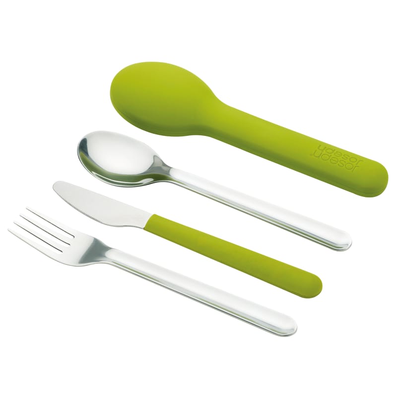 Tableware - Cutlery - GoEat Set green metal Cutlery set to go - Joseph Joseph - Green - Stainless steel