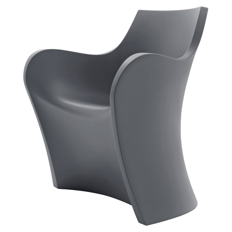 Outdoor - Garden chairs - Woopy Armchair plastic material grey Plastic - B-LINE - Grey - roto-moulded polyhene