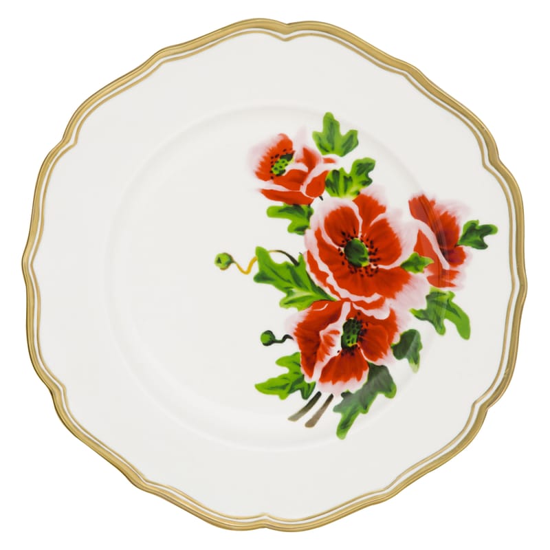 Table et cuisine - Assiettes - Assiette Fiore francese céramique blanc / Ø 27 cm - Bitossi Home - Fleurs - Porcelaine