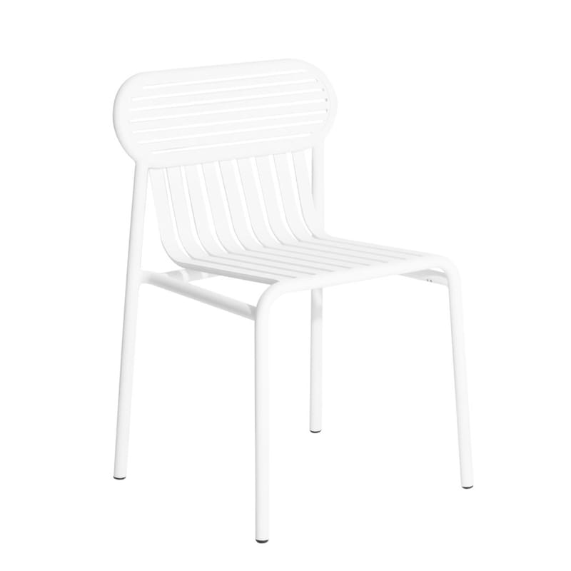 Mobilier - Chaises, fauteuils de salle à manger - Chaise Week-end métal blanc / Aluminium - Petite Friture - Blanc - Aluminium thermolaqué époxy