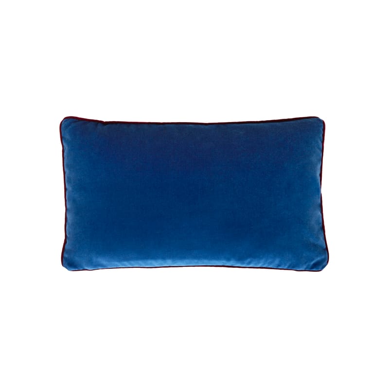 Decoration - Cushions & Poufs - Bibi court Cushion textile blue black / 42 x 25 cm - Exclusive - Lelièvre Paris - Nautilus blue / Black - Fabric, Foam