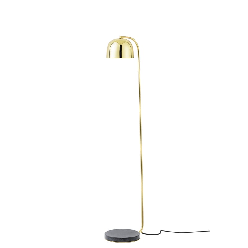 Lighting - Floor lamps - Grant Floor lamp stone gold metal / Brass & Granite base - H 136 cm - Normann Copenhagen - Brass - Brass, Granite
