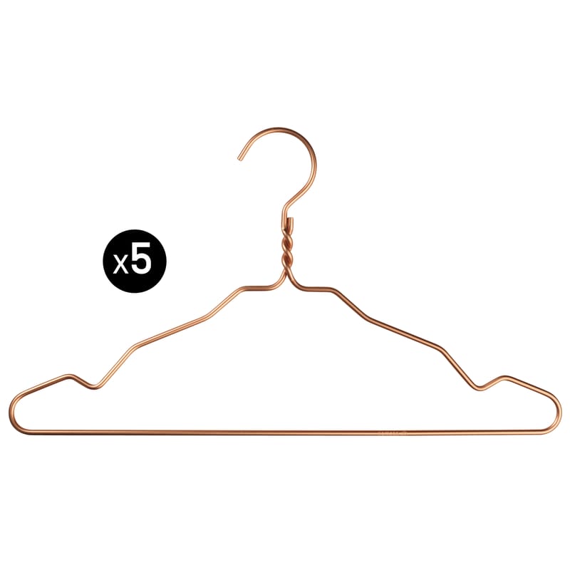 Decoration - Coat Stands & Hooks - W. Notch Hanger copper metal / Set of 5 pieces - Nomess - Copper - Aluminium
