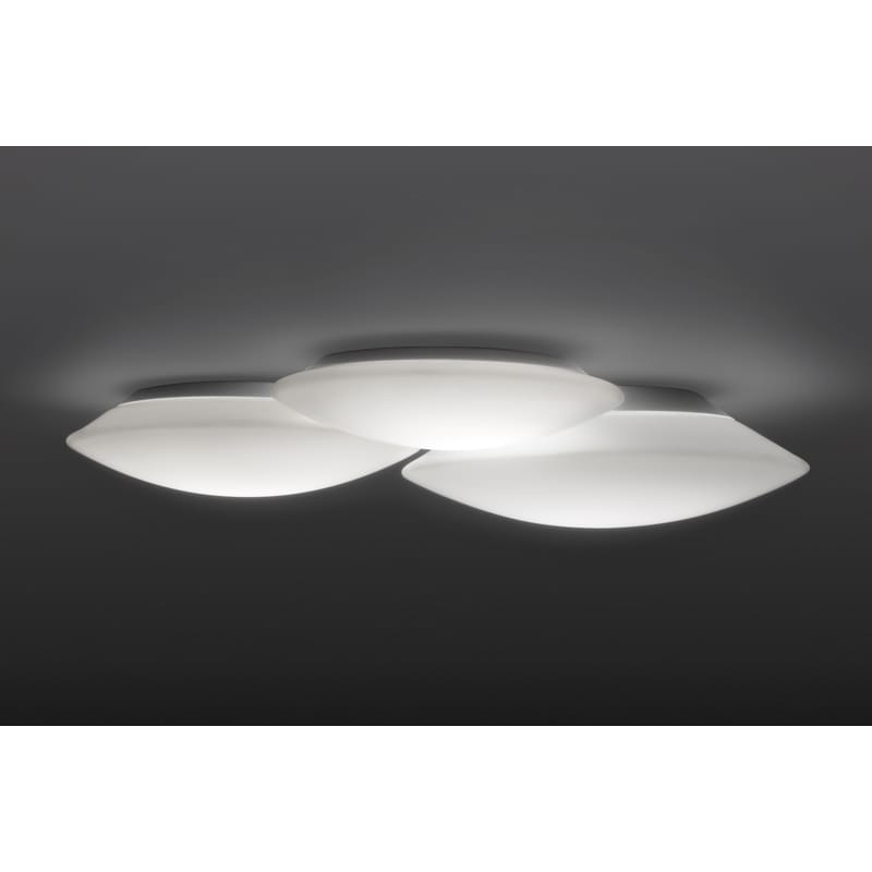 Luminaire - Plafonniers - Plafonnier Puck verre blanc Triple / 56 x 49 cm - Vibia - Blanc - Verre soufflé