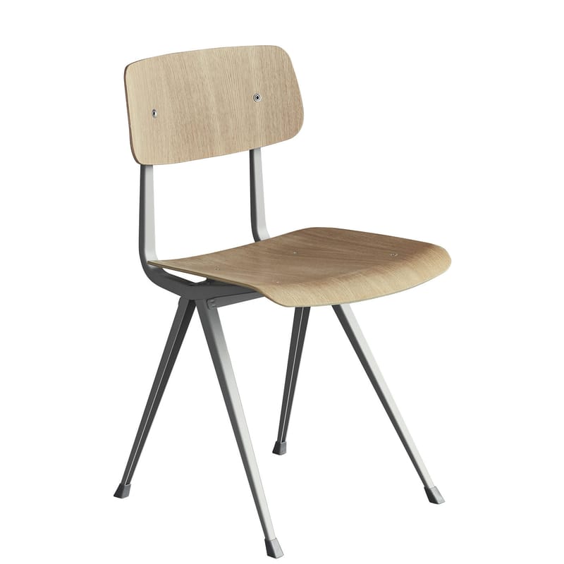 Möbel - Stühle  - Stuhl Result beige holz natur / Neuauflage des Originals aus dem Jahr 1958 - Hay - Eiche hell / Stuhlbeine beige - Eichenholzfurnier, lackierter Stahl