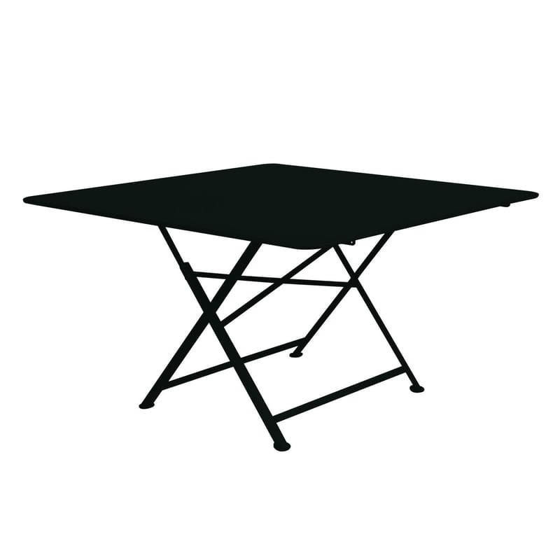 Jardin - Tables de jardin - Table pliante Cargo métal noir / 128 x 128 cm - Fermob - Réglisse - Acier laqué