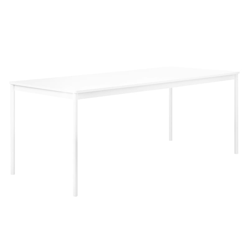 Mobilier - Bureaux - Table rectangulaire Base bois blanc /190 x 85 cm - Muuto - Blanc / Plateau : bord blanc - Aluminium extrudé, Contreplaqué, Stratifié