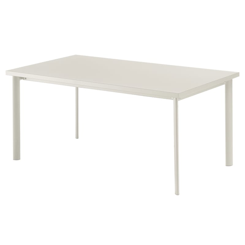 Jardin - Tables de jardin - Table rectangulaire Star métal blanc / 90 x 160 cm - Emu - Blanc mat - Acier verni, Inox, Tôle galvanisée