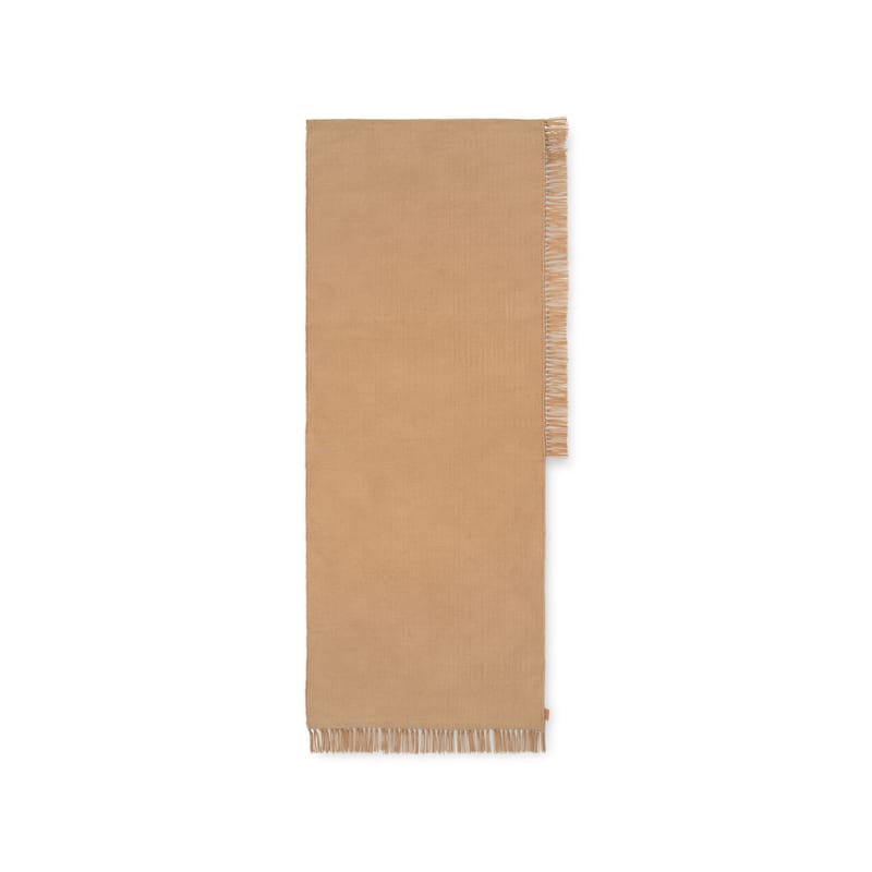 Interni - Tappeti - Tappeto per esterno Hem Runner tessuto beige / 70 x 180 cm - Bottiglie di plastica riciclate - Ferm Living - Sabbia -  PET recyclé