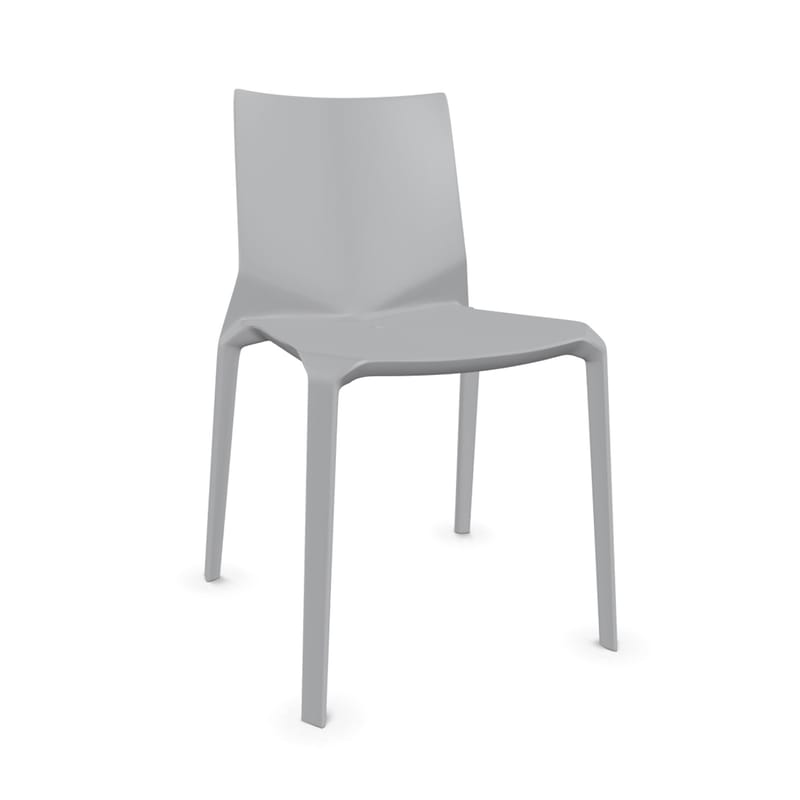 Mobilier - Chaises, fauteuils de salle à manger - Chaise empilable Plana plastique gris - Kristalia - Gris clair - Fibre de verre, Polypropylène