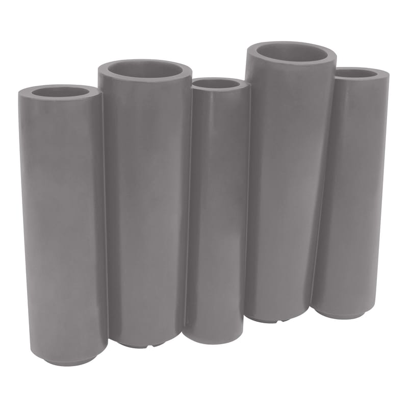 Mobilier - Paravents, séparations - Jardinière Bamboo plastique gris / L 100 x H 80 cm - Slide - Gris - polyéthène recyclable