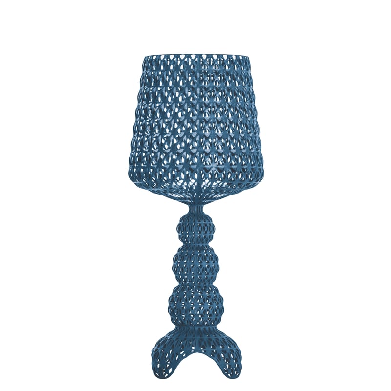 Luminaire - Lampes de table - Lampe à poser Mini Kabuki LED plastique bleu / H 70 cm - Kartell - Bleu - Polycarbonate 2.2