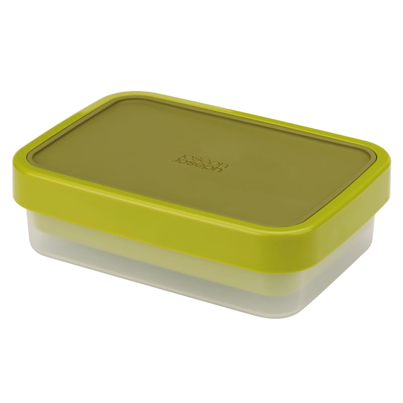 Tableware - Storage jars and boxes - GoEat Lunch box plastic material green transparent 2 stackable boxes set - Joseph Joseph - Green - Polypropylene, Silicone