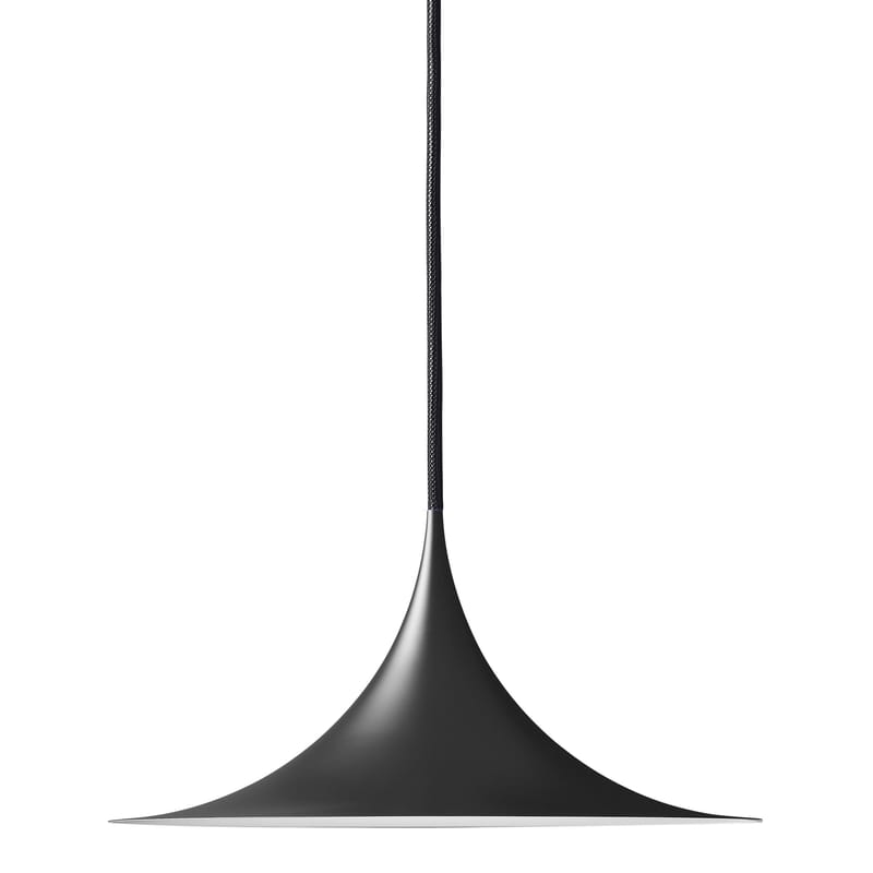 Leuchten - Pendelleuchten - Pendelleuchte Semi metall schwarz Ø 30 cm - Neuauflage von 1968 - Gubi - Matt schwarz - emailliertes Metall