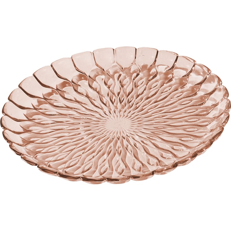 Table et cuisine - Plateaux et plats de service - Plat Jelly plastique rose /Centre de table - Ø 45 cm - Kartell - Rose transparent - PMMA