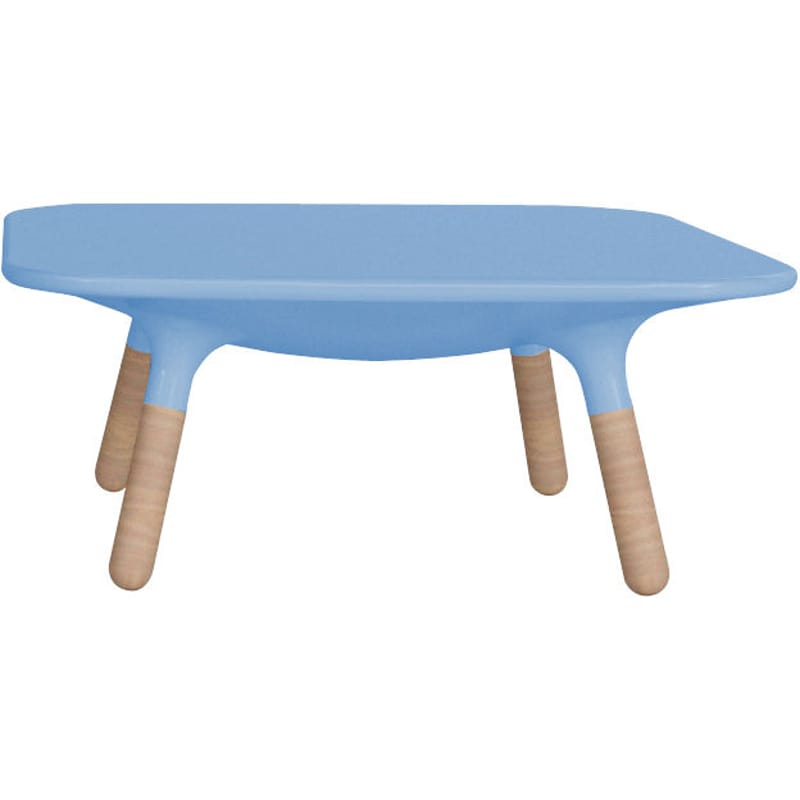Mobilier - Tables basses - Table basse Marguerite plastique bois bleu / H 30 cm - Stamp Edition - Bleu orage - Iroko, Polyéthylène