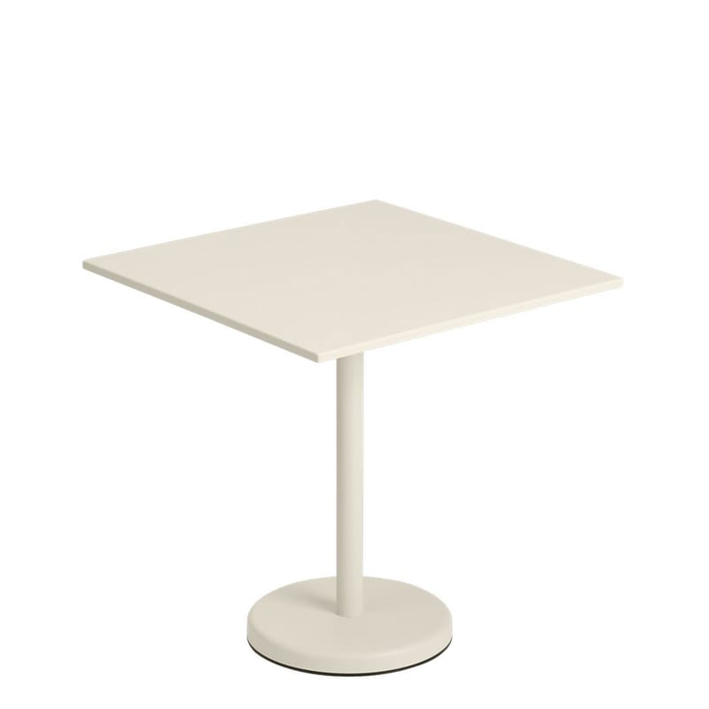 Jardin - Tables de jardin - Table carrée Linear Café métal blanc / 70 x 70 cm - Muuto - Blanc - Acier
