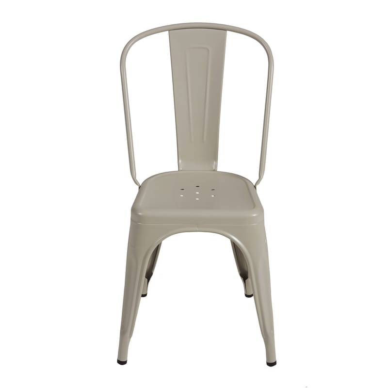 Mobilier - Chaises, fauteuils de salle à manger - Chaise empilable A Indoor métal gris / Acier Couleur - Pour l\'intérieur - Tolix - Gris soie (mat) - Acier recyclé laqué