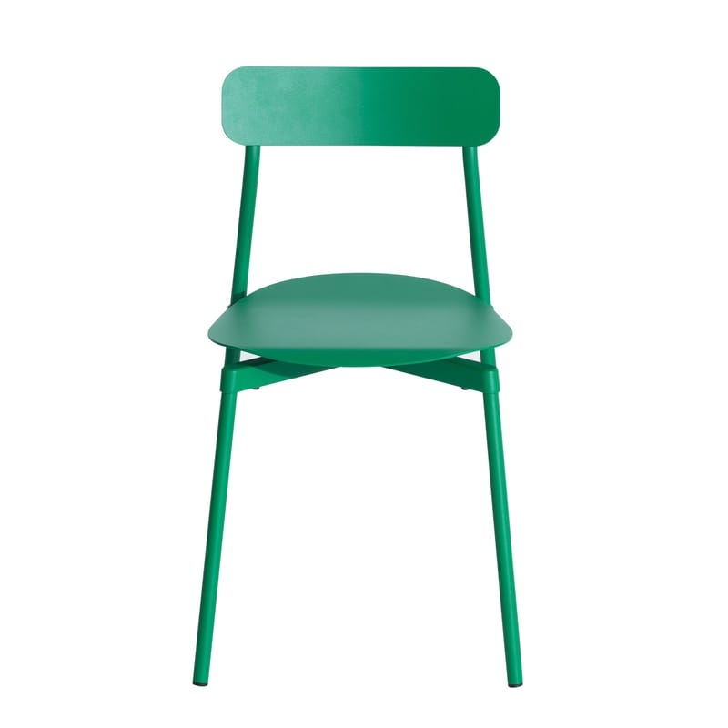 Mobilier - Chaises, fauteuils de salle à manger - Chaise empilable Fromme métal vert / Aluminium - Petite Friture - Vert Menthe - Aluminium