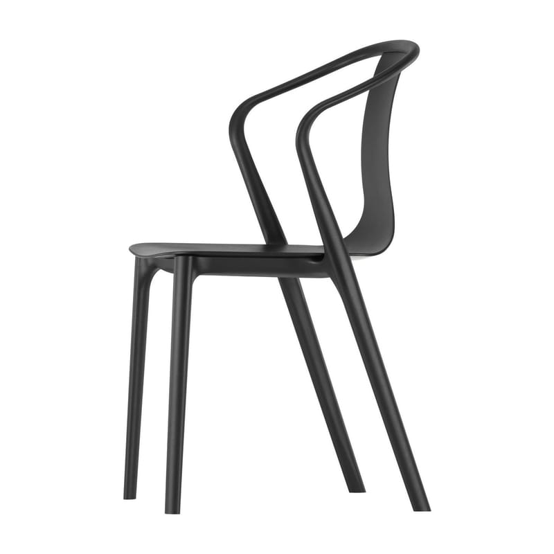 Mobilier - Chaises, fauteuils de salle à manger - Fauteuil Belleville plastique noir - Vitra - Noir - Polyamide
