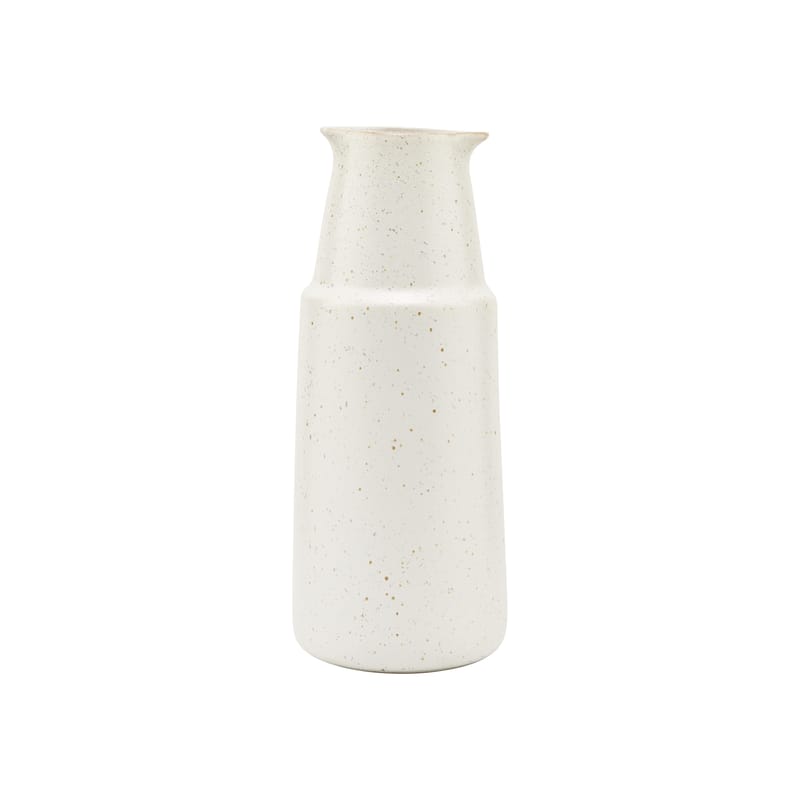 Tisch und Küche - Karaffen - Karaffe Pion keramik weiß grau / 430 ml - H 18 cm / Gesprenkeltes Porzellan - House Doctor - Weiß-grau - emailliertes Porzellan
