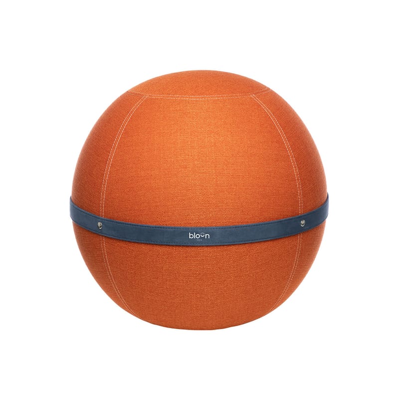 Mobilier - Poufs - Pouf Ballon Original Regular tissu orange / Siège ergonomique - Ø 55 cm - BLOON PARIS - Orange - PVC, Tissu polyester