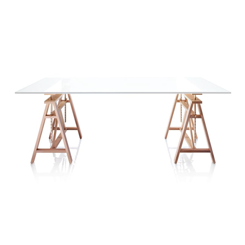 Furniture - Office Furniture - Teatro Rectangular table white natural wood - Magis - Solid beech / Painted MDF - Beechwood, Varnished MDF